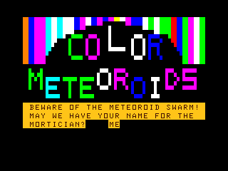 Meteoroids intro screen 2