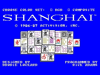 Shanghai (cartridge) intro screen
