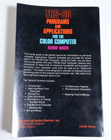 File:The TRS 80 Program and Application for the Color Computer Back.jpg